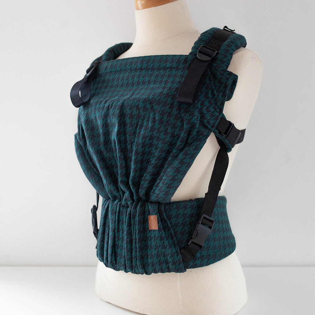 Baby carrier | Patterned | Teal houndstooth